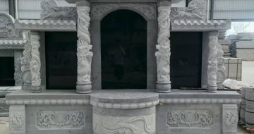 本溪 芝麻灰高档墓碑，土墓，可定制