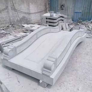 本溪 芝麻灰花岗岩园林景观 小石桥