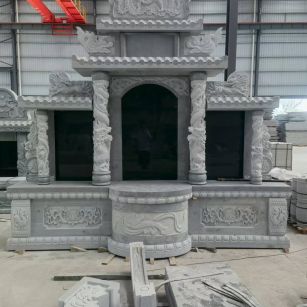 本溪 芝麻灰高档墓碑，土墓，可定制