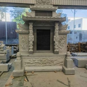本溪 芝麻灰高档墓碑、土墓，一套也支持定做
