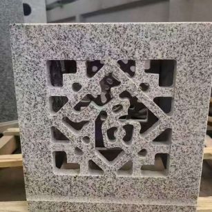 本溪 芝麻白花岗岩镂空雕花灯笼
