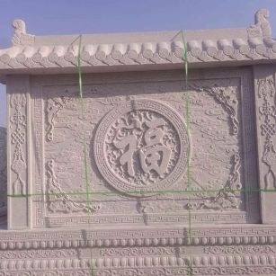 本溪 芝麻白花岗岩屏风，照壁，影壁