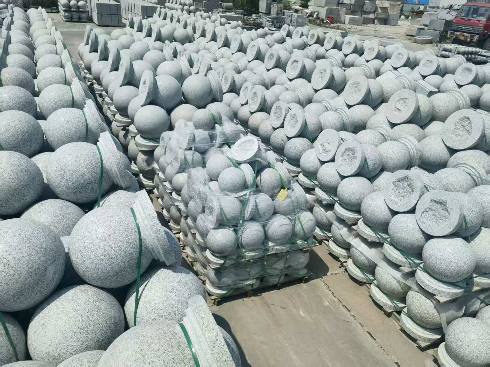 本溪 花岗岩实心圆球，石球，挡车球，挡车石，车止石，路障石。
