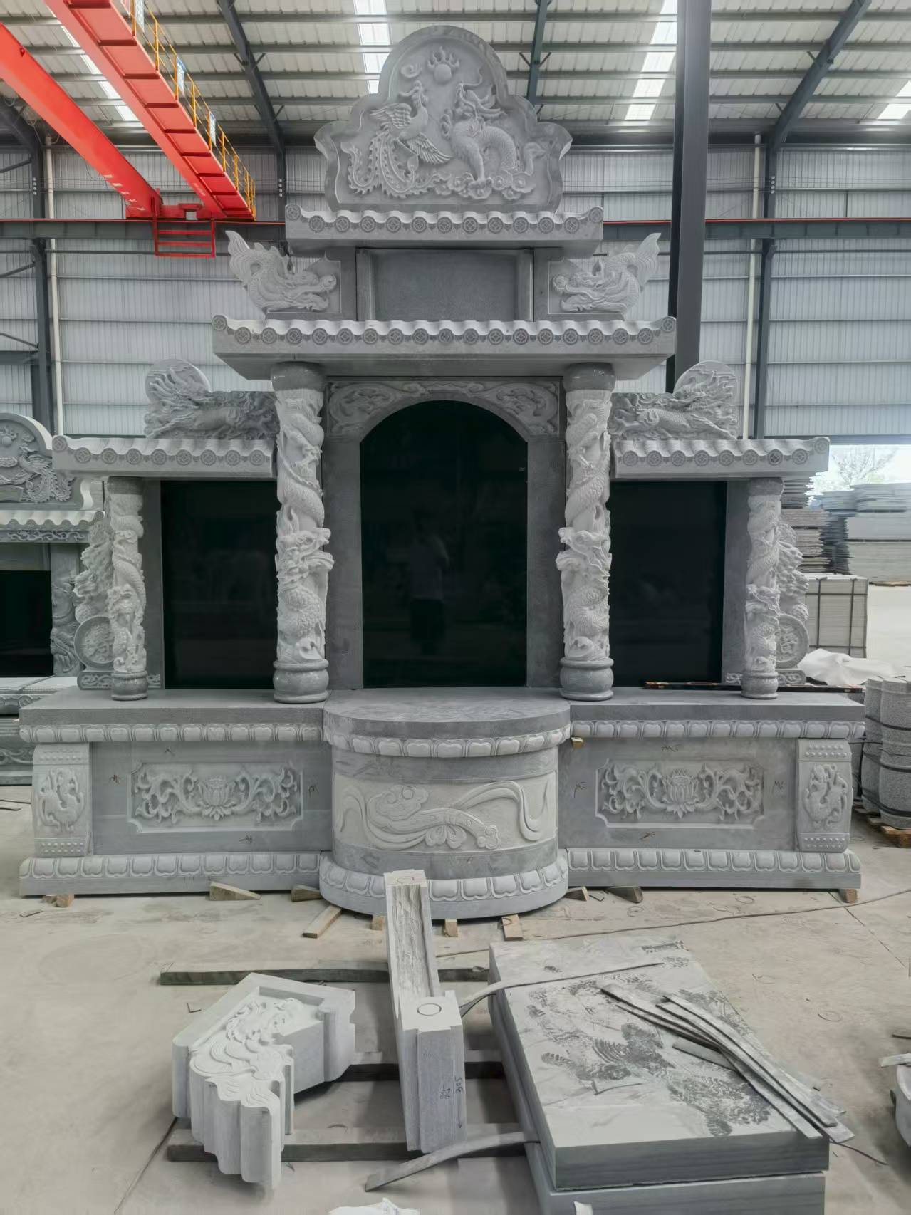 本溪 芝麻灰高档墓碑，土墓，可定制