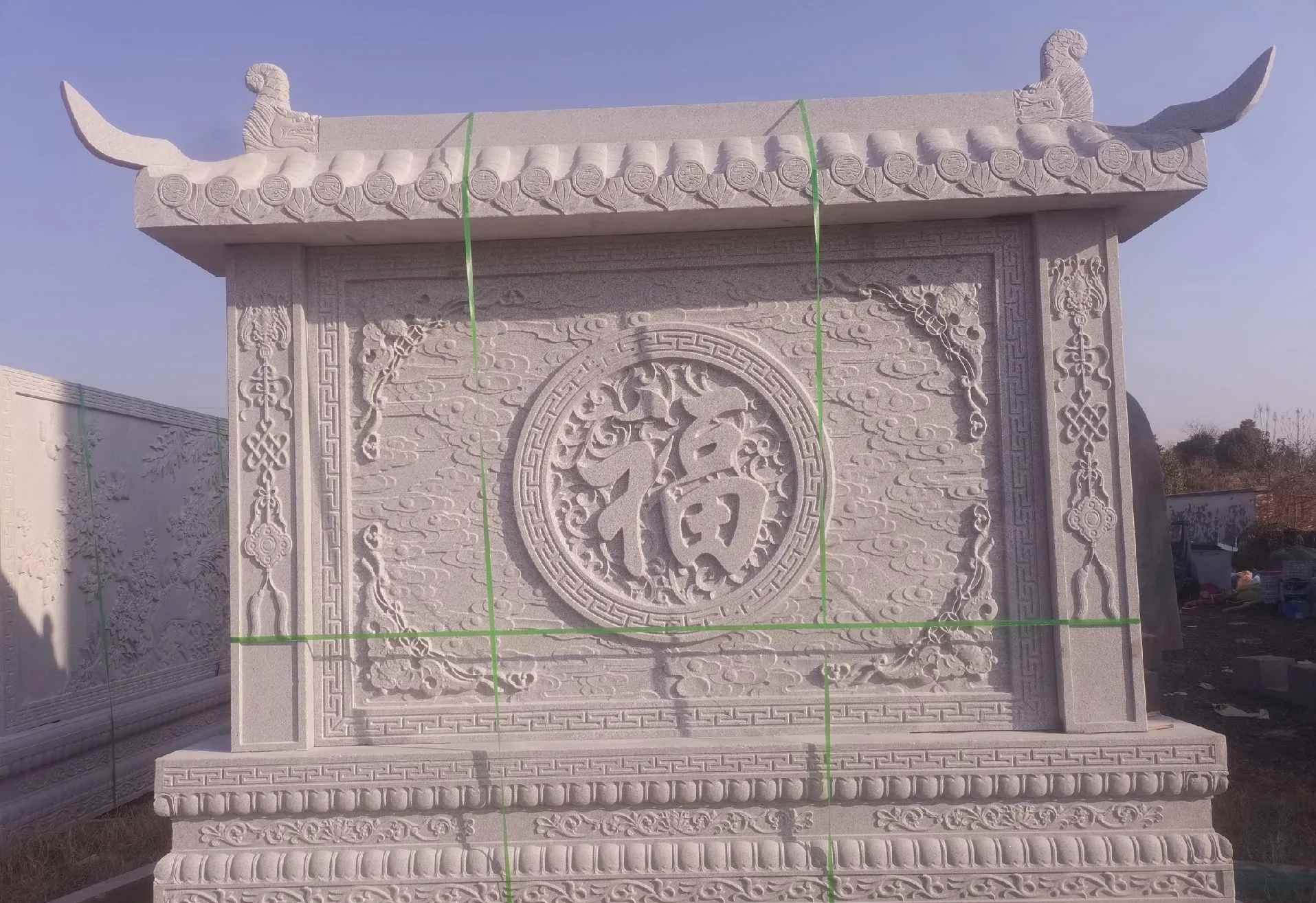 本溪 芝麻白花岗岩屏风，照壁，影壁